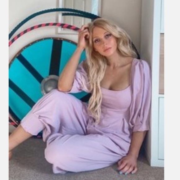 NWT Free People Lotta Love Romper Jumpsuit in Lavender Size Small - Picture 16 of 16